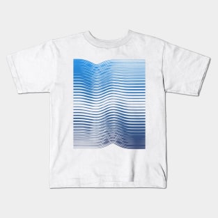 Ocean paint minimal waves blue Kids T-Shirt